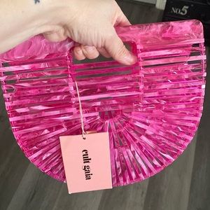 NWT hot pink Cult Gaia mini ark handbag/tote bag